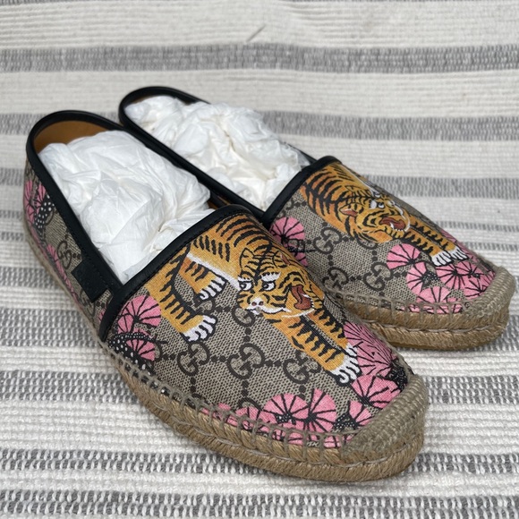 Gucci GG supreme lion coated canvas espadrilles 40 - Picture 1 of 10